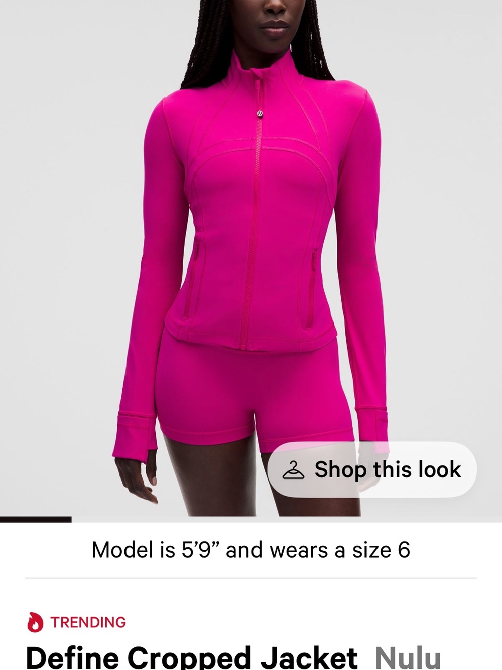 lululemon Align Bright Pink jacket Sz 4